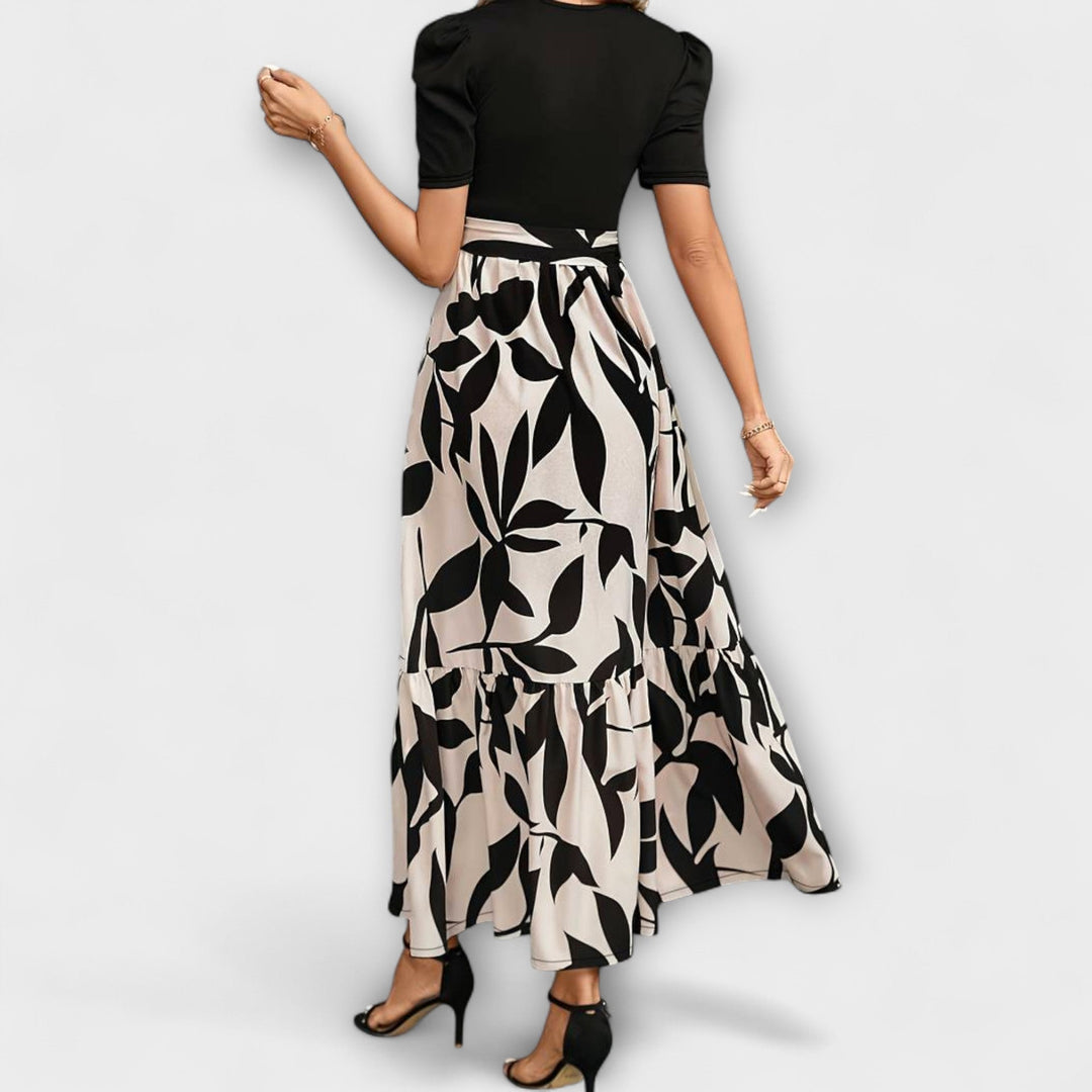 Luna - Vestidos de verano con estampado floral y escote redondo
