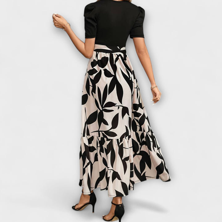 Luna - Vestidos de verano con estampado floral y escote redondo