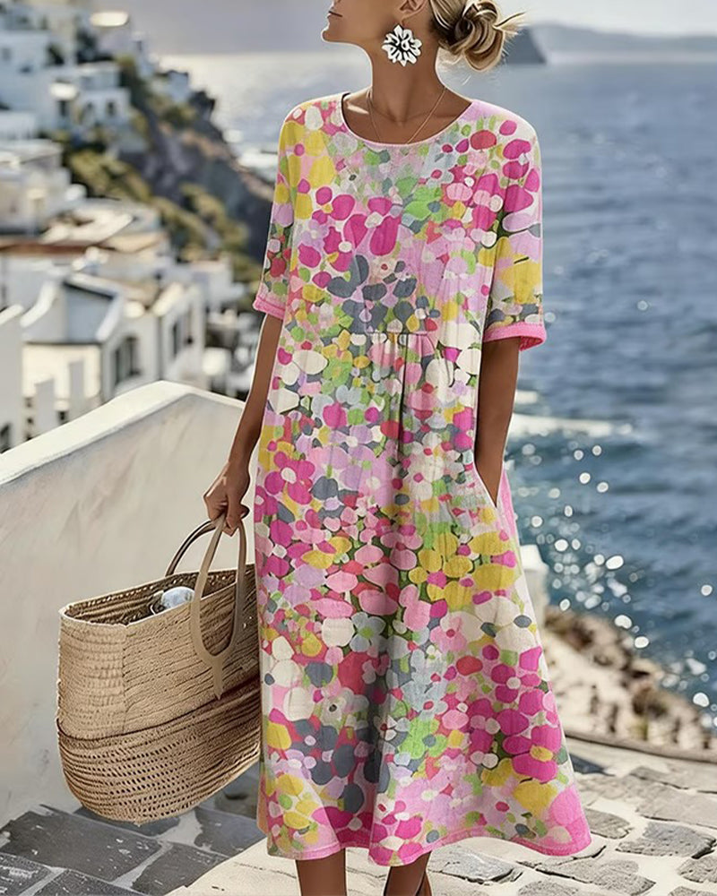 Elena™ - Elegante Vestido Midi Floral para el Verano