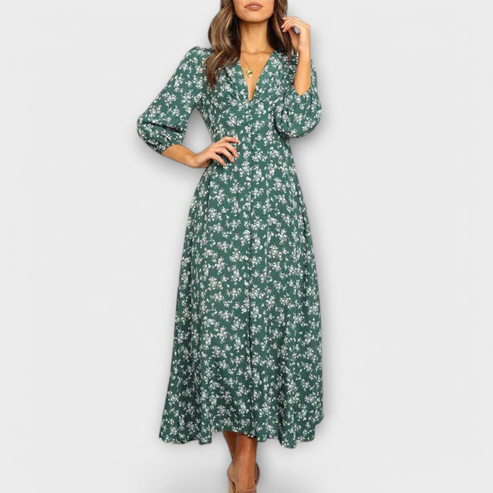 Vestido maxi con estampado floral para mujer