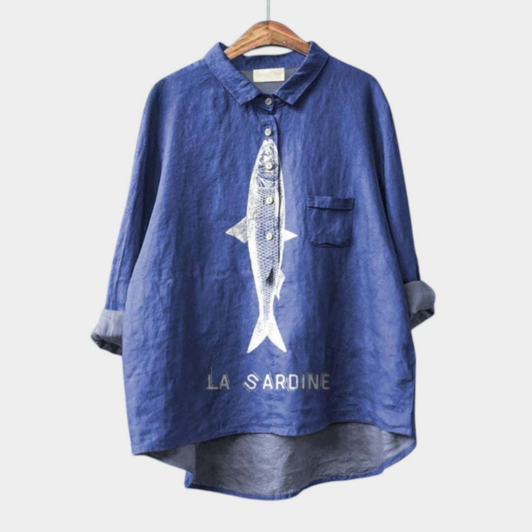 Aria™ | Blusa de lino atemporal con estampado