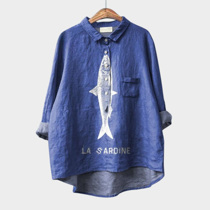 Aria™ | Blusa de lino atemporal con estampado