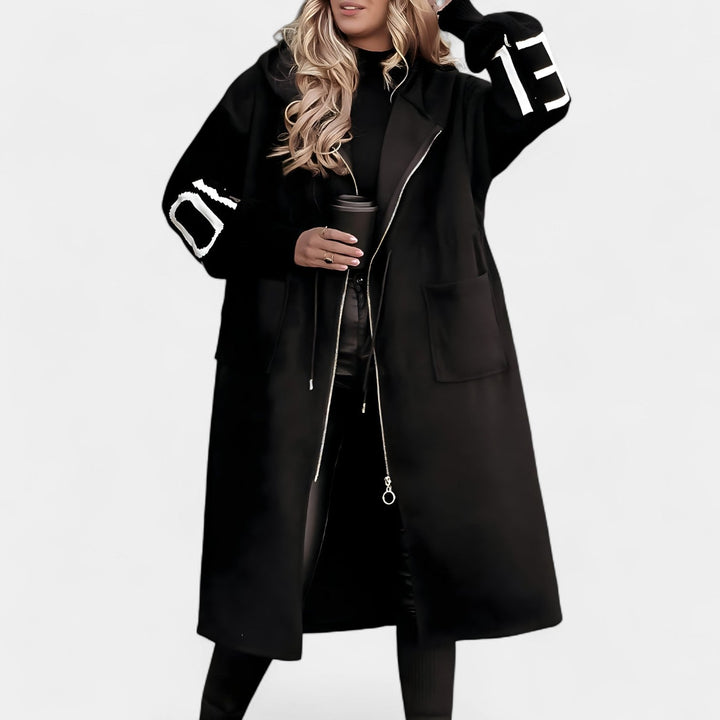 Manca – Cardigan elegante tipo abrigo con capucha