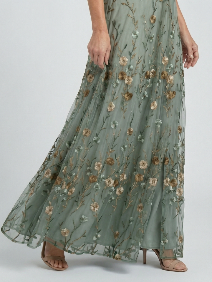 Valeria™ | Vestido maxi halter floral