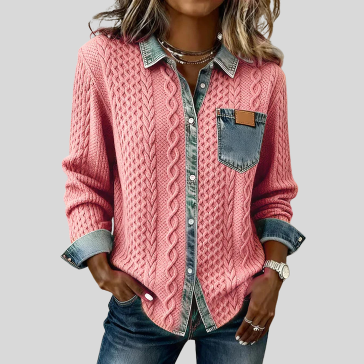 Simone™ | Camisa de denim con parches
