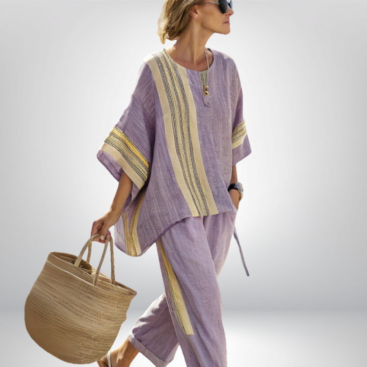 Daisy™ | Conjunto boho a rayas
