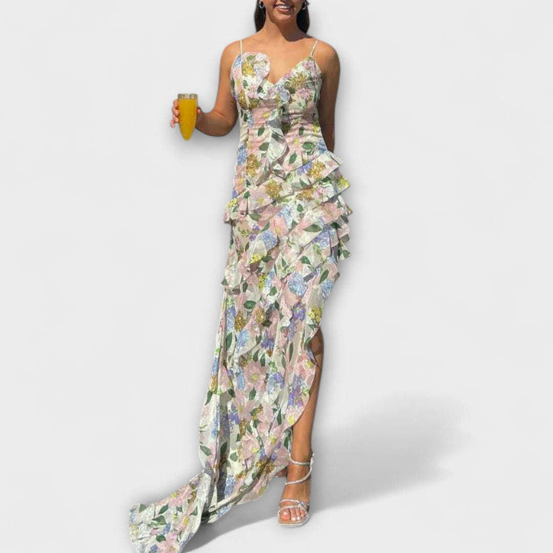 Indie - Vestido con volantes y estampado