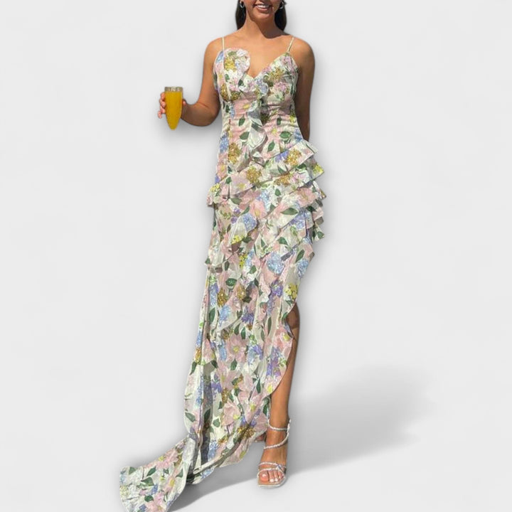 Indie - Vestido con volantes y estampado