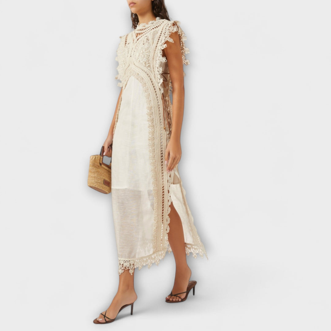 Mira - Vestidos maxi de organza tejida