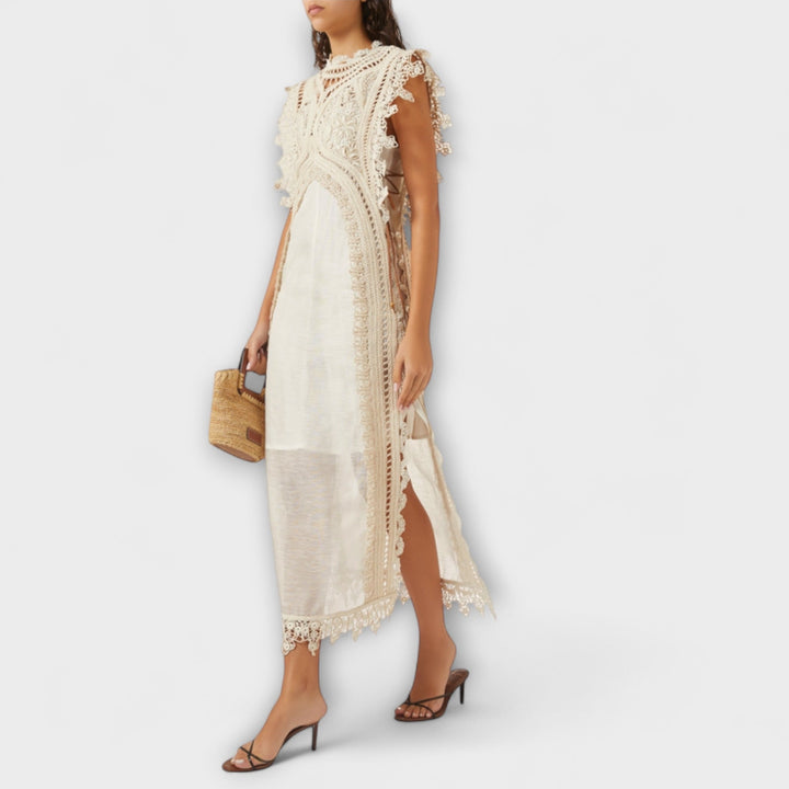 Mira - Vestidos maxi de organza tejida