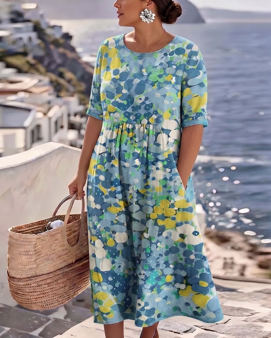 Elena™ - Elegante Vestido Midi Floral para el Verano