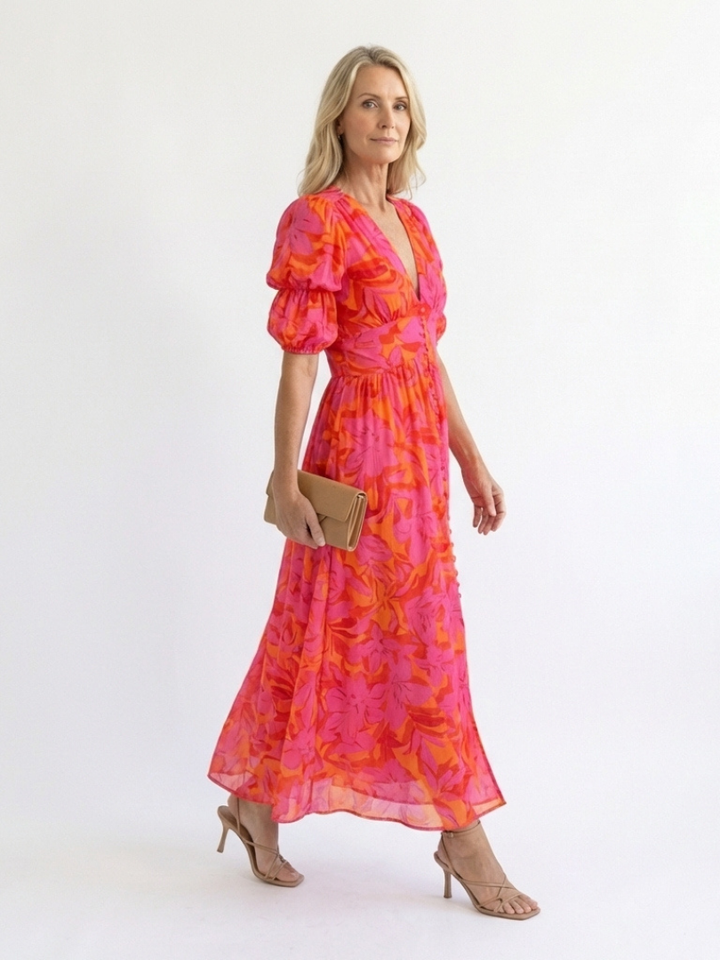 Willow | Vestido Midi Floral con Escote en V y Mangas Abullonadas" can be rewritten as:

"Willow | Vestido Midi Floral con Escote en V y Mangas Abullonadas Elegantes