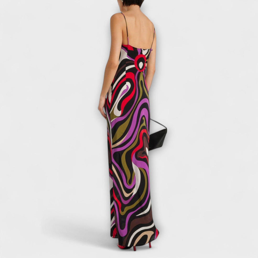 Daphne - Vestido maxi con estampado de mármol