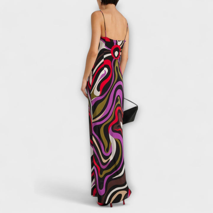 Daphne - Vestido maxi con estampado de mármol