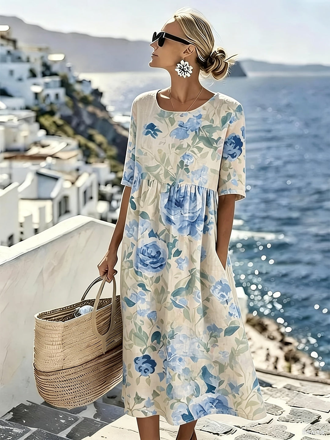 Evie™ - Elegante Vestido Midi Floral para el Verano