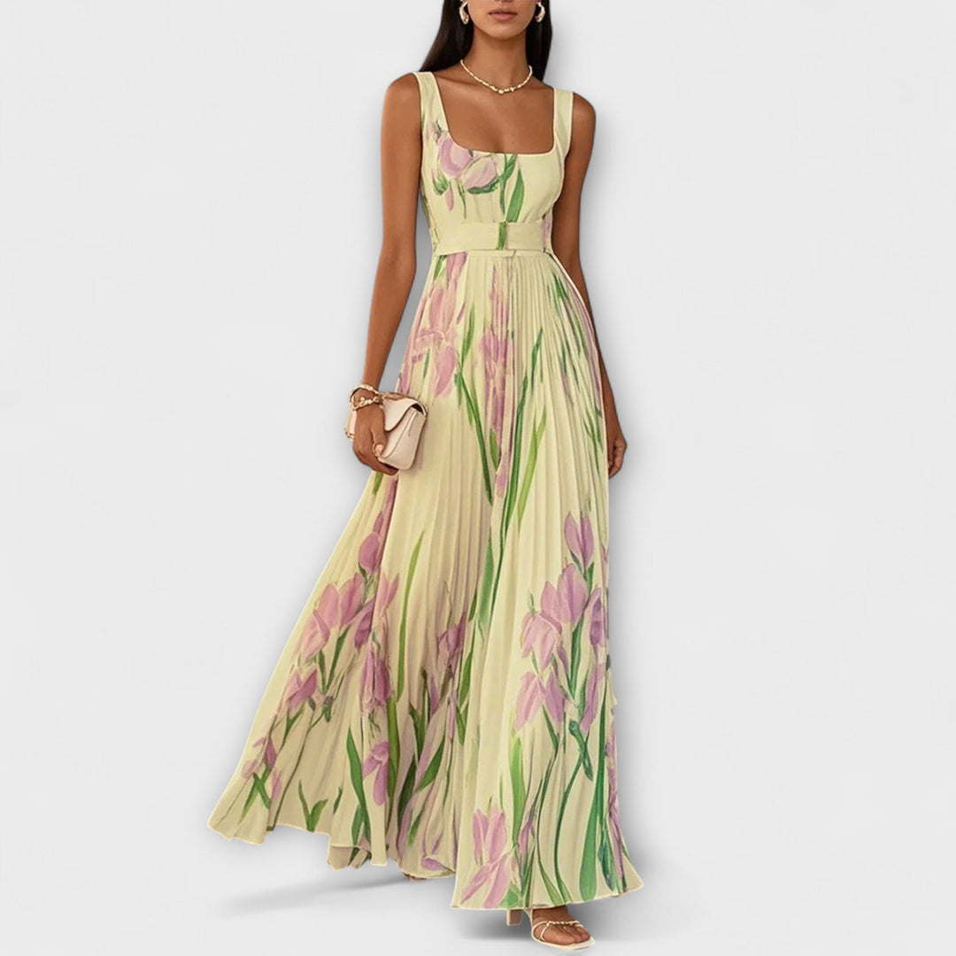 Vestidos maxi de chiffón con estampado floral