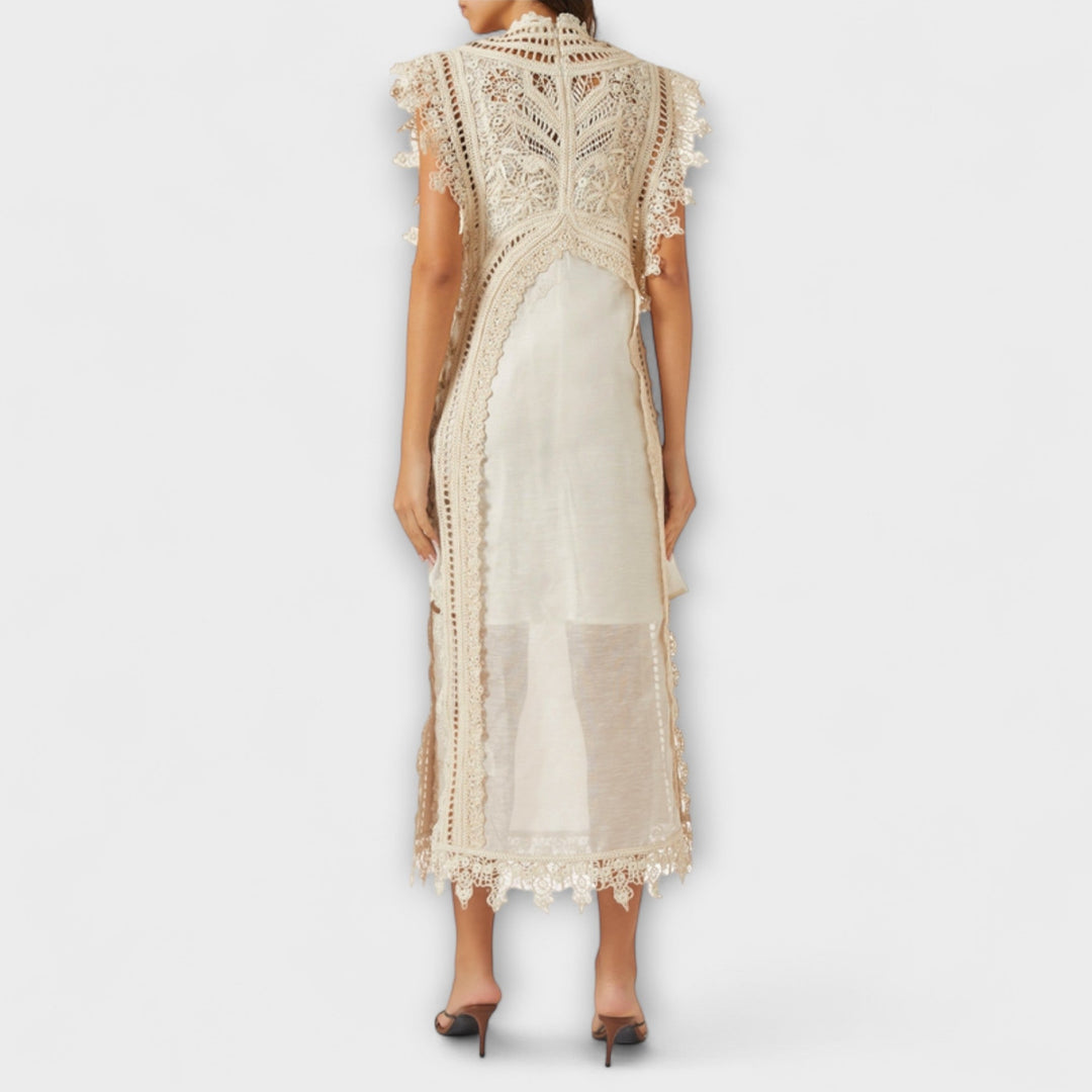 Mira - Vestidos maxi de organza tejida