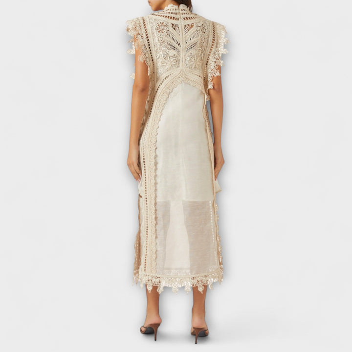 Mira - Vestidos maxi de organza tejida