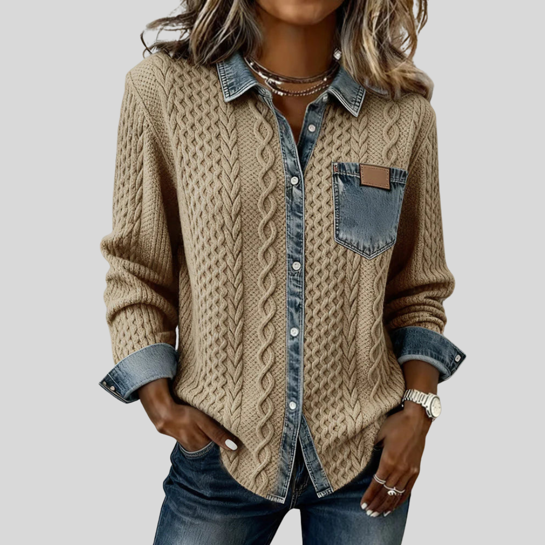 Simone™ | Camisa de denim con parches