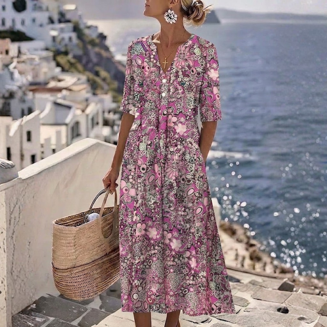 Janice™ | Vestido Midi Elegante de Verano con Diseño Cubre Abdomen