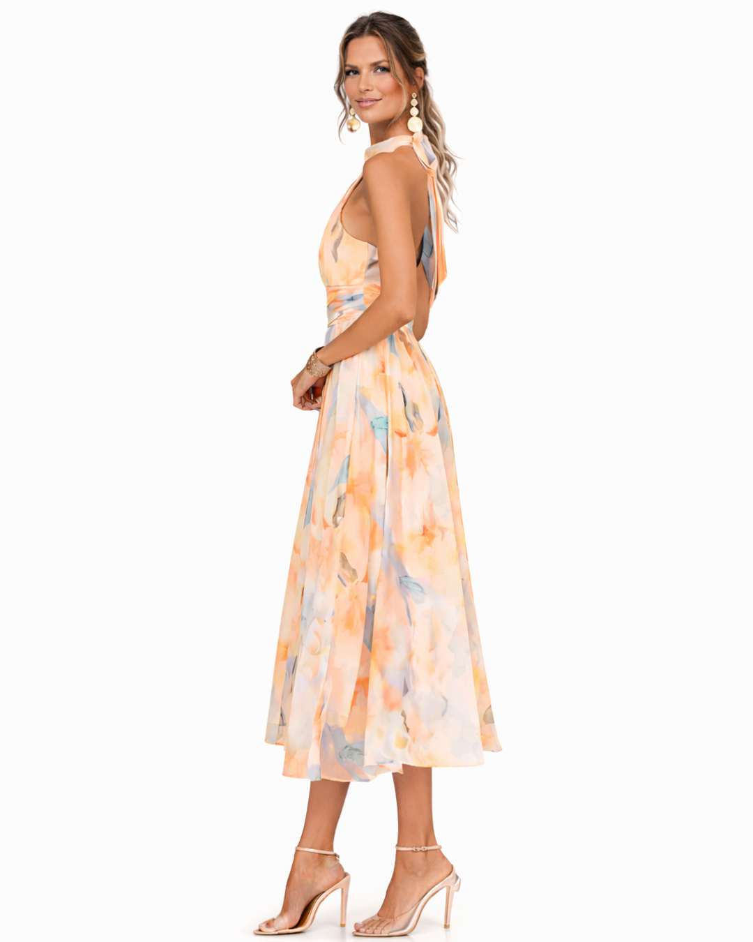 Aurora™ | Vestido con escote halter y estampado en acuarela