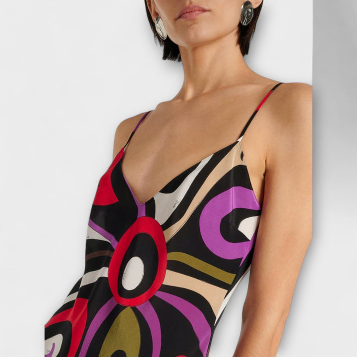 Daphne - Vestido maxi con estampado de mármol