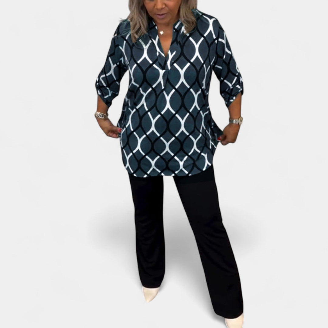 Petra – blusa con patrón gráfico