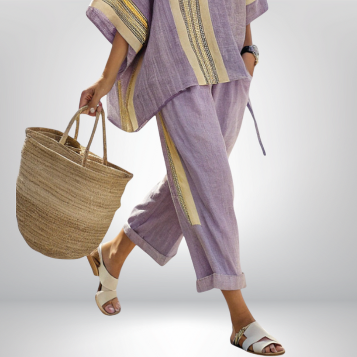Daisy™ | Conjunto boho a rayas