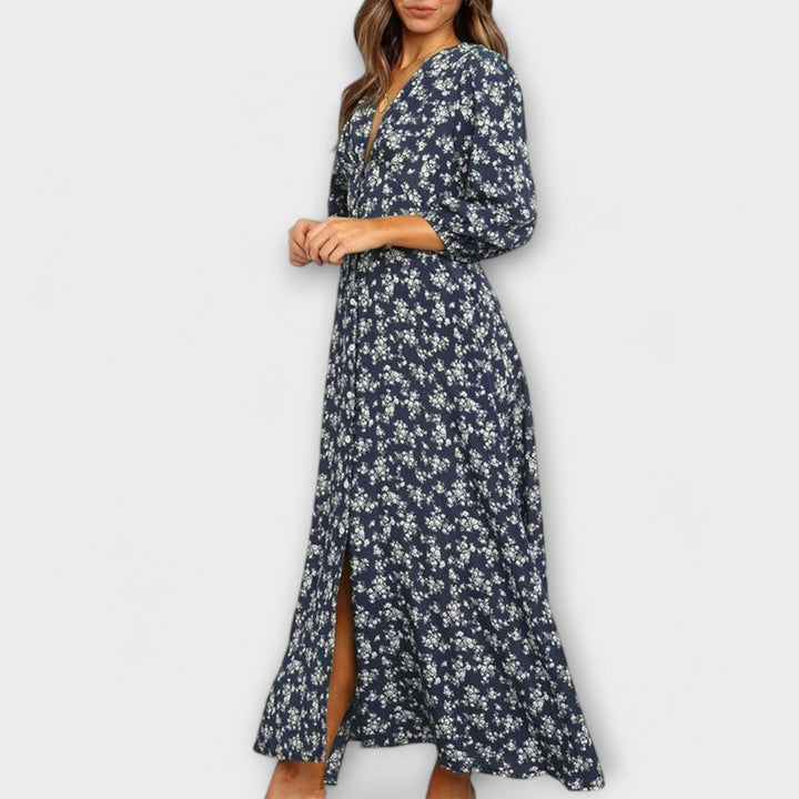 Vestido maxi con estampado floral para mujer