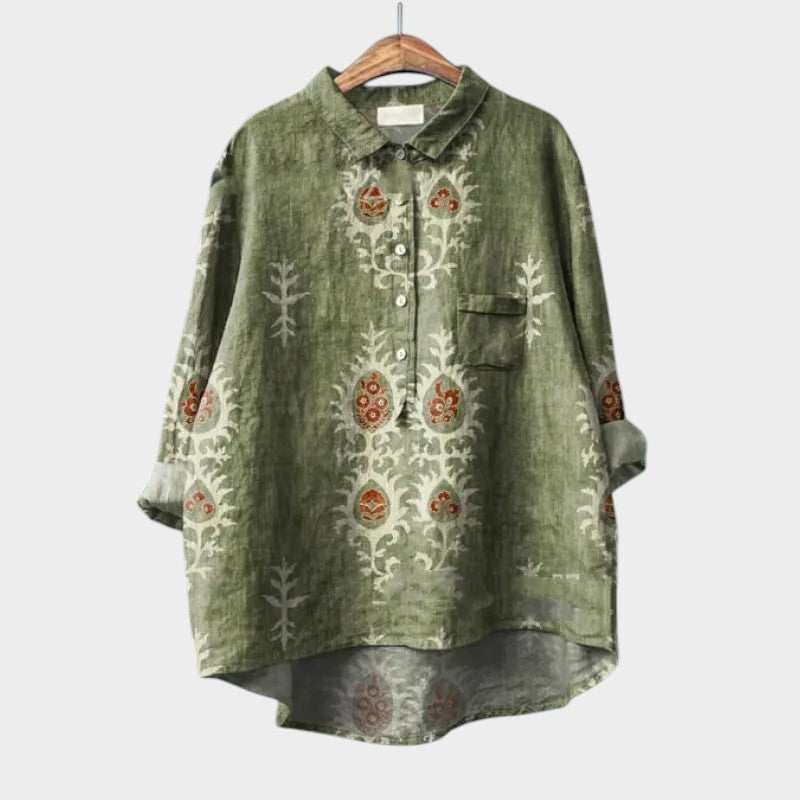 Lovina | Blusa premium con ribete de encaje