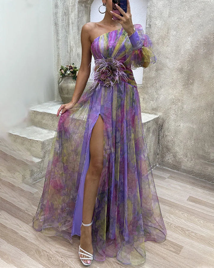Cecelia - Vestido maxi asimétrico de una manga
