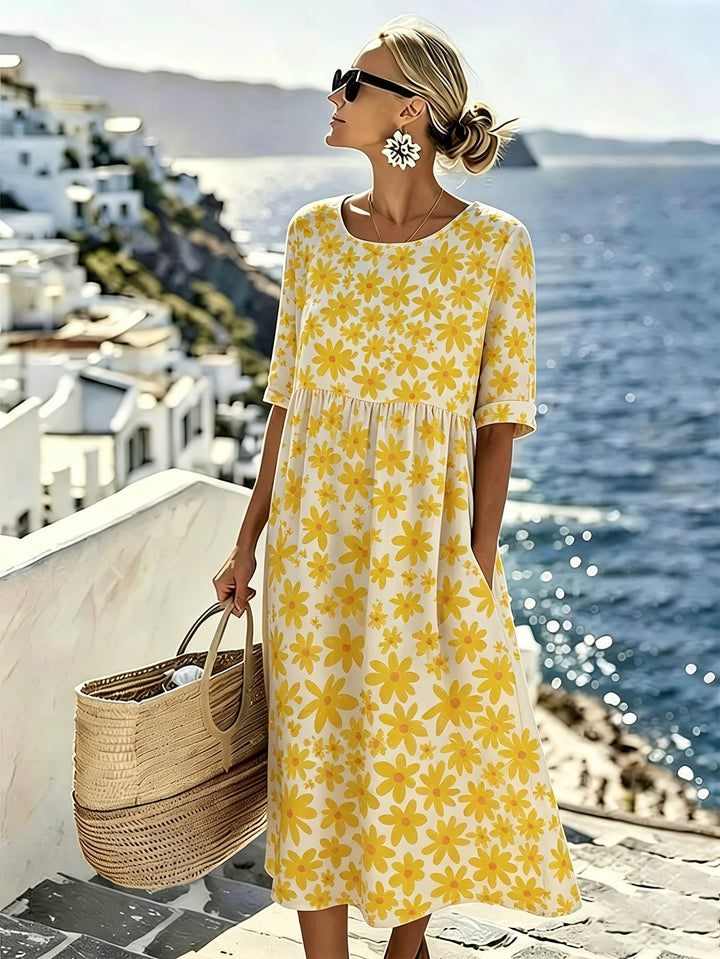 Evelyn™ | Vestido Midi en Sunshine Bloom