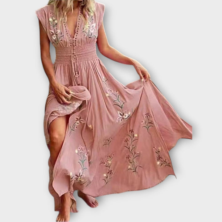 Felizia – vestido bohemio con bordado encantador