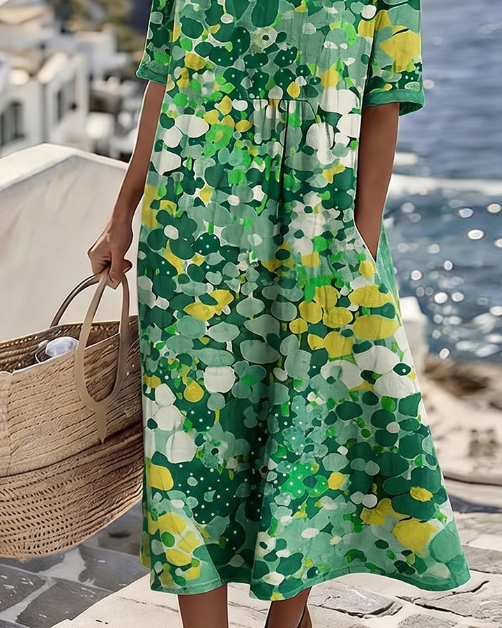 Elena™ - Elegante Vestido Midi Floral para el Verano