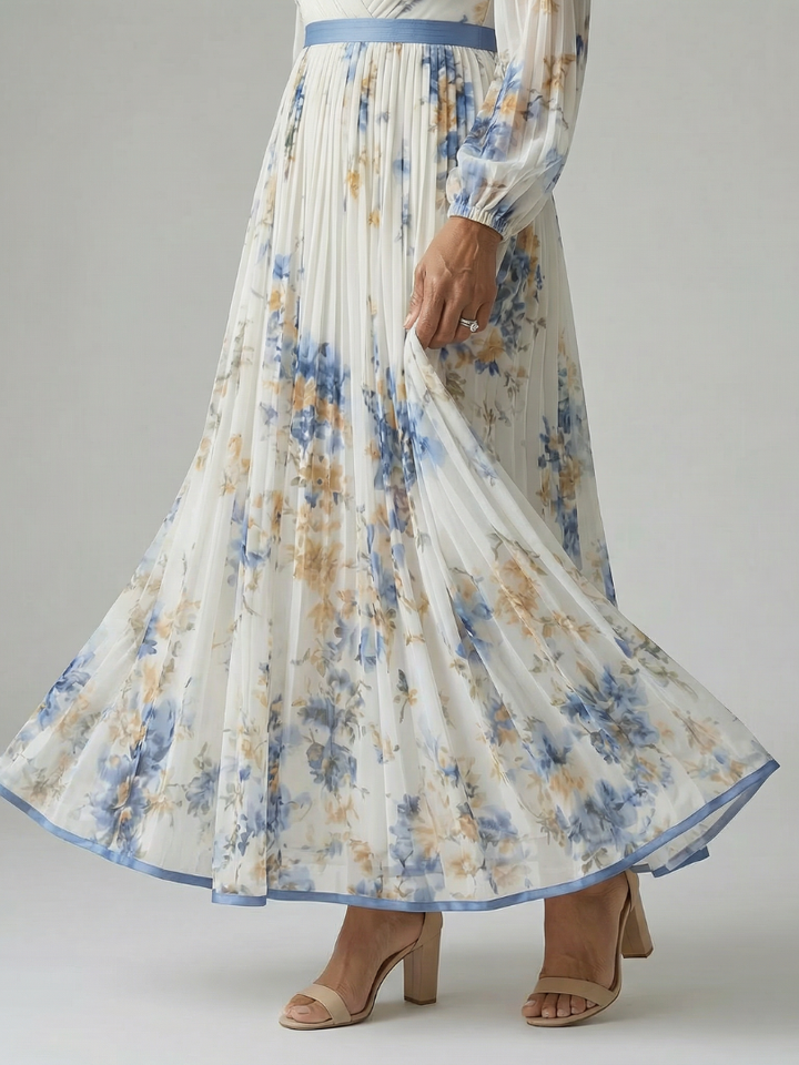 Natalia™ | Vestido midi envolvente plisado