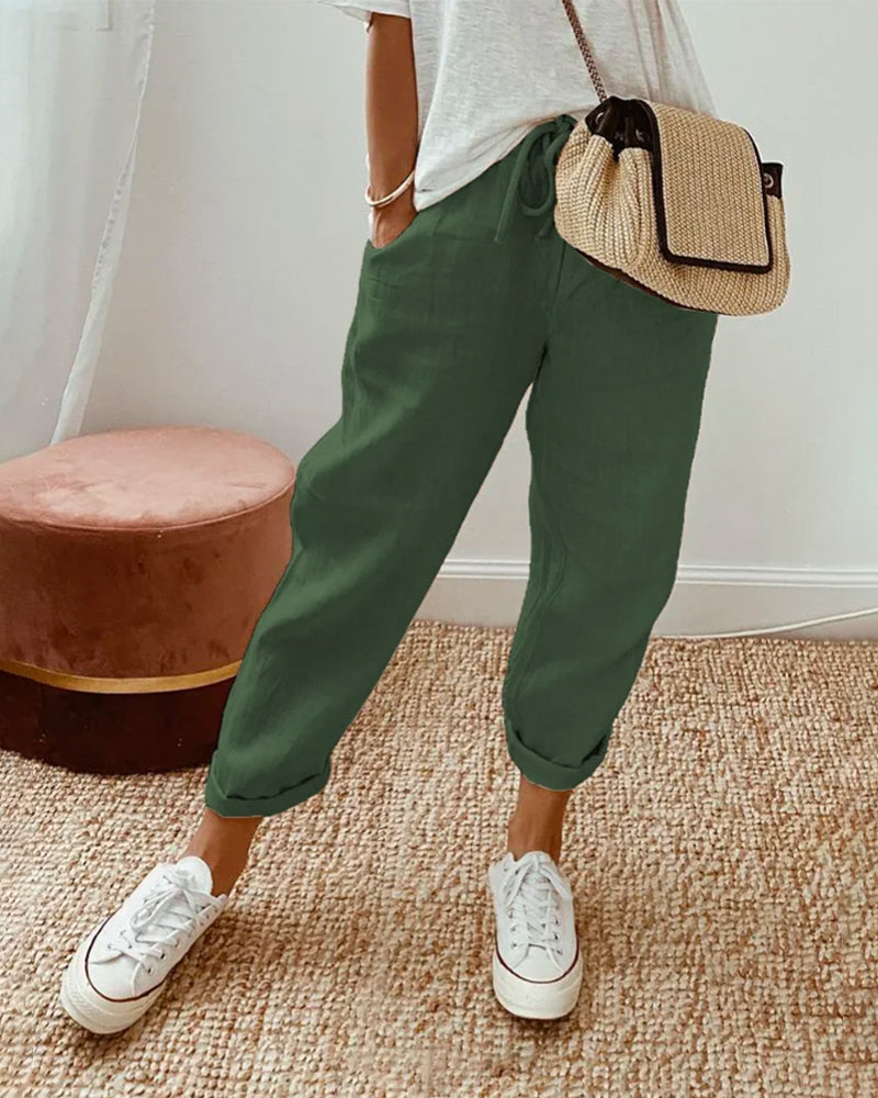 Helga | Pantalones de Lino Casual con Estilo
