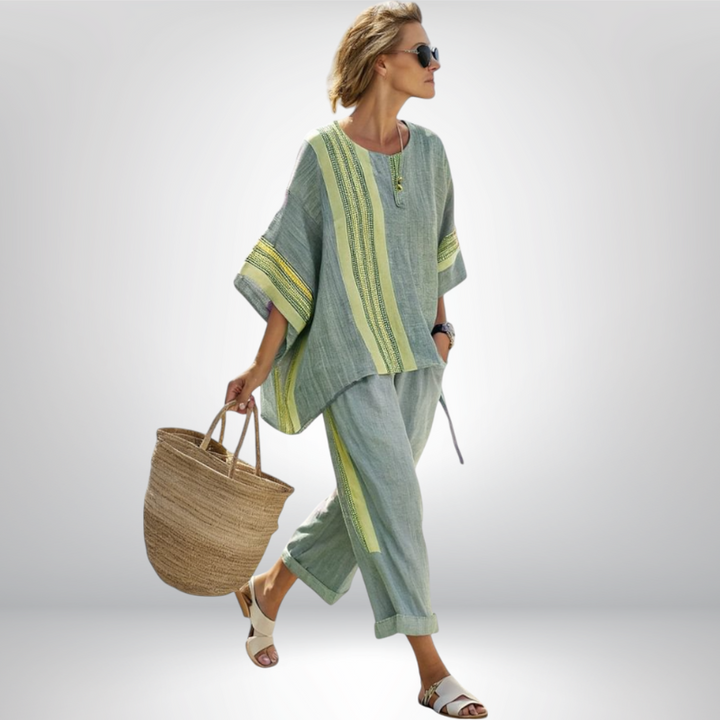 Daisy™ | Conjunto boho a rayas
