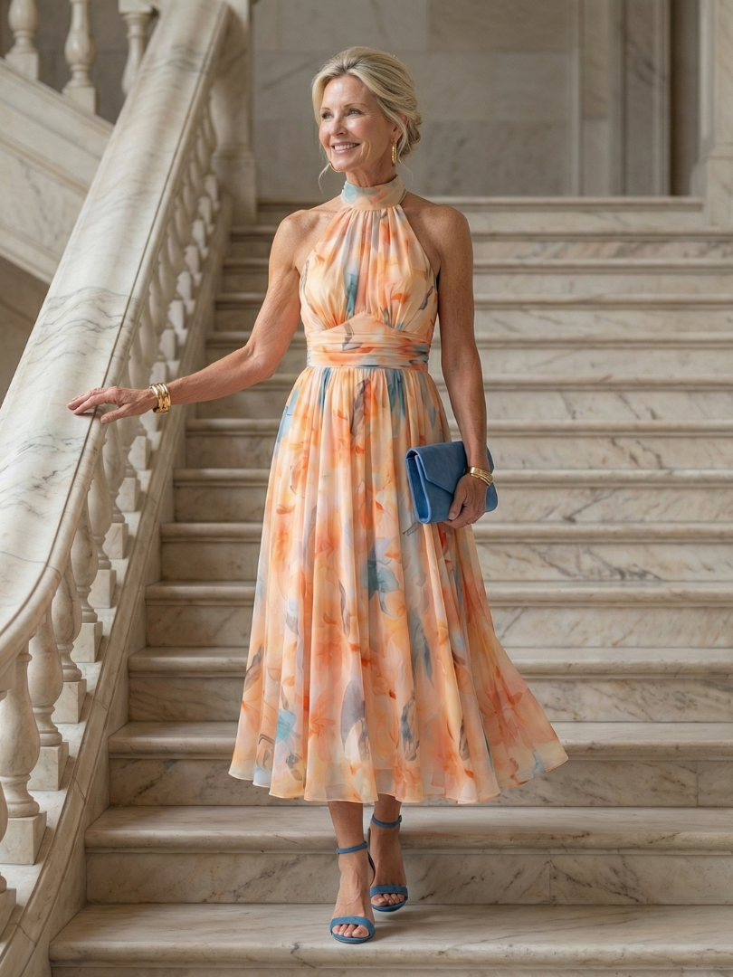 Lucía™ | Vestido midi halter