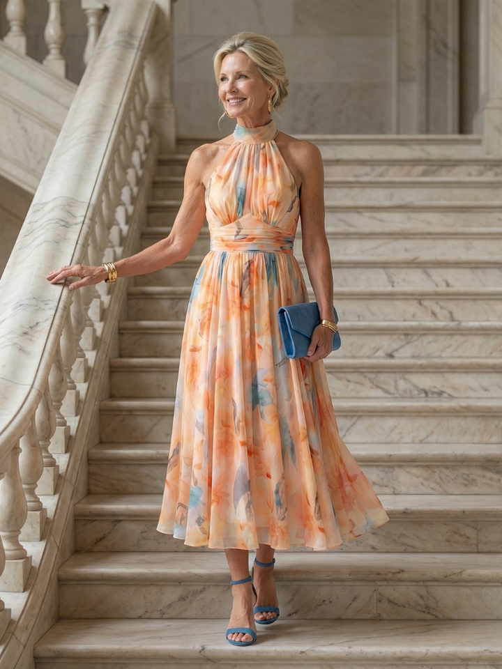 Lucía™ | Vestido midi halter