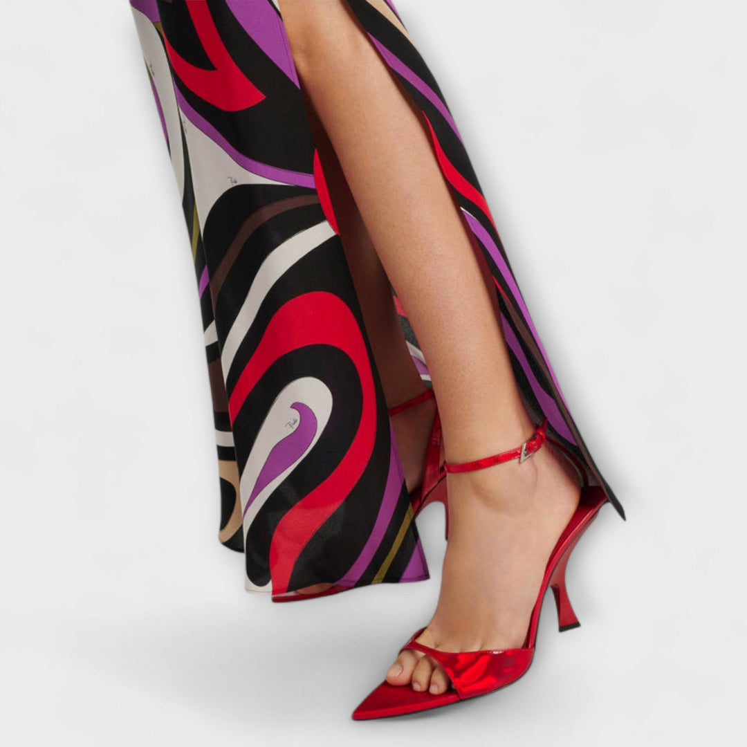 Daphne - Vestido maxi con estampado de mármol