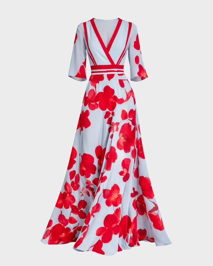 Pilar | Elegante Vestido Maxi con Escote en V Pronunciado