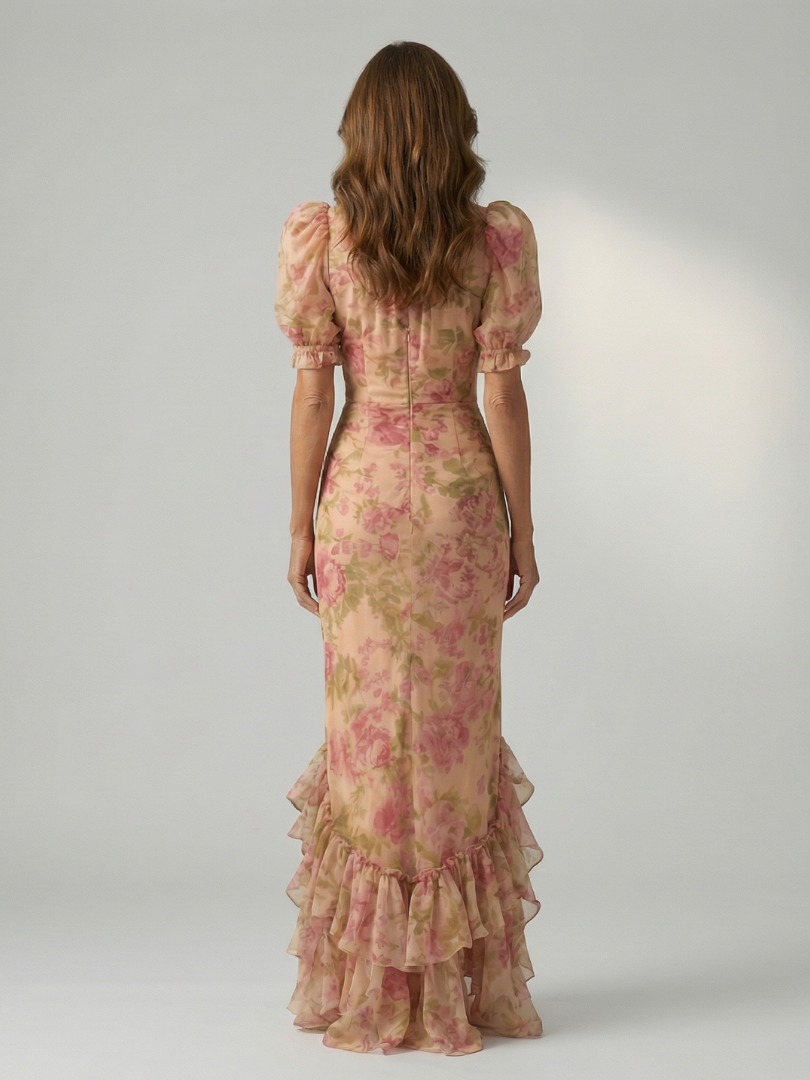 Elena™ | Vestido Maxi de Escote Alto