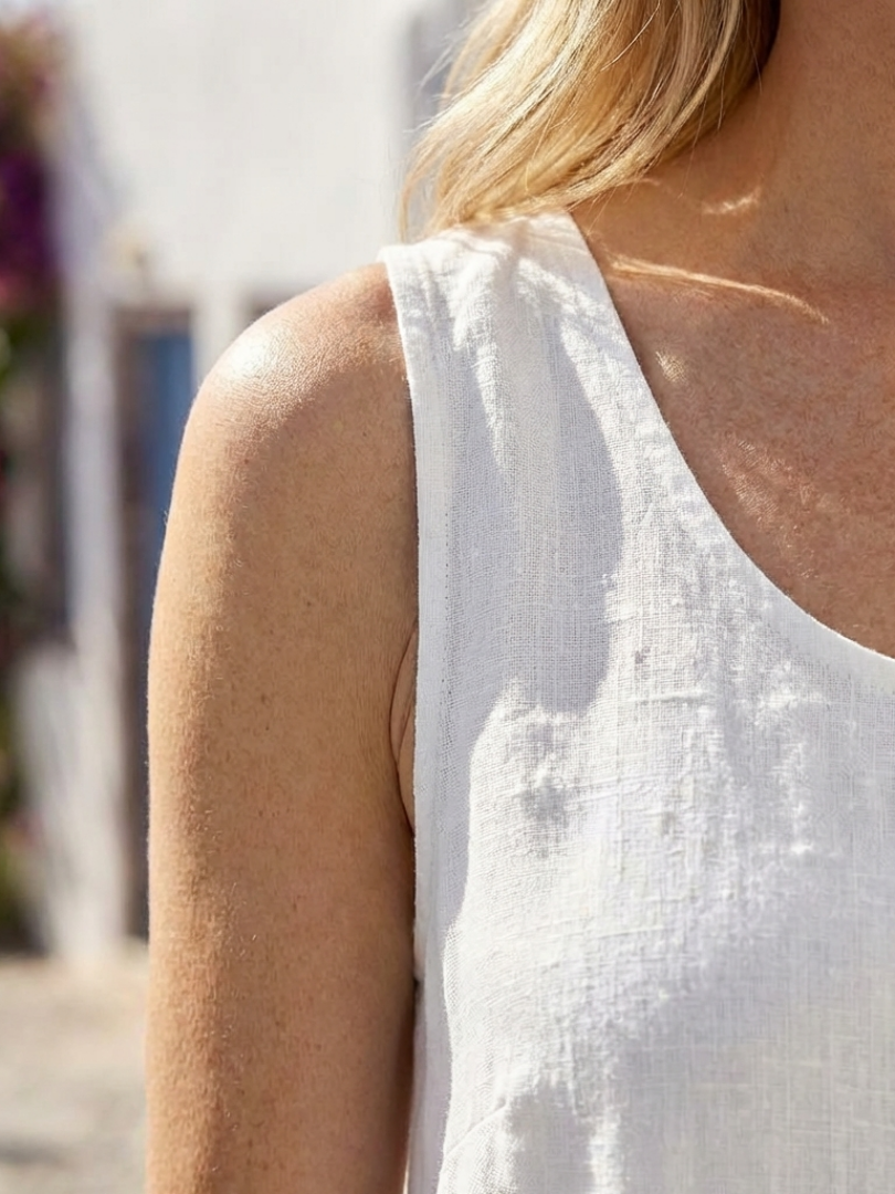 Ismera | Vestido Midi Sin Mangas con Cuello Redondo Casual