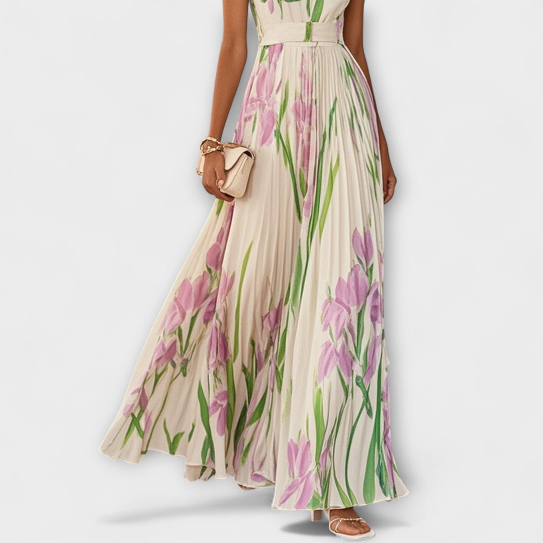 Vestidos maxi de chiffón con estampado floral