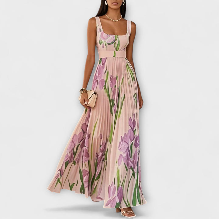 Vestidos maxi de chiffón con estampado floral