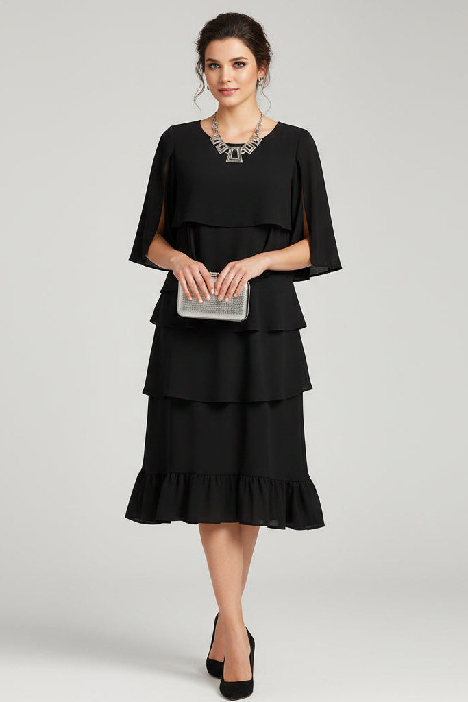 Anna | Elegante Vestido Midi con Volantes