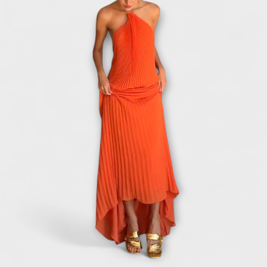 Poppy - vestidos elegantes con escote plisado