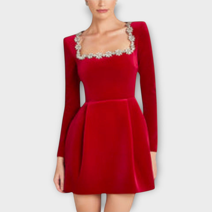 Wren - Vestidos mini de terciopelo con adornos