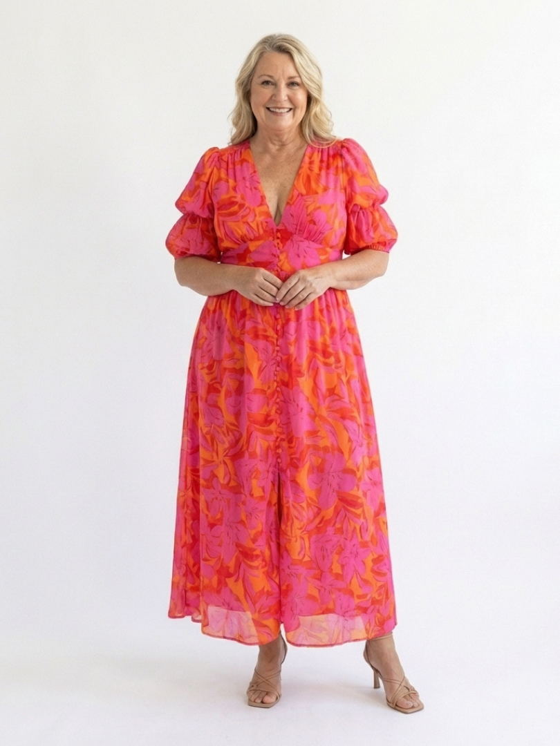 Willow | Vestido Midi Floral con Escote en V y Mangas Abullonadas" can be rewritten as:

"Willow | Vestido Midi Floral con Escote en V y Mangas Abullonadas Elegantes