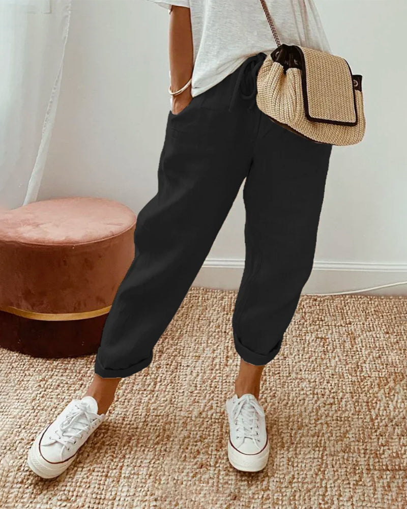 Helga | Pantalones de Lino Casual con Estilo